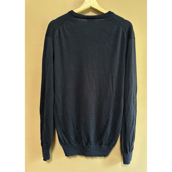 Jos A Bank Men's V-neck Long Sleeve Navy‎ Blue Sweater 100% Merino Wool Size XL - Picture 7 of 11